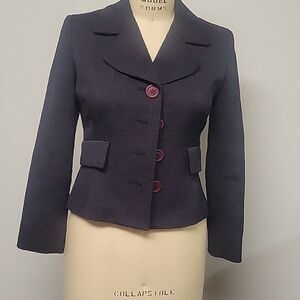 Talbots Navy cropped blazer/skirt set. Classic and timeless. Size 4